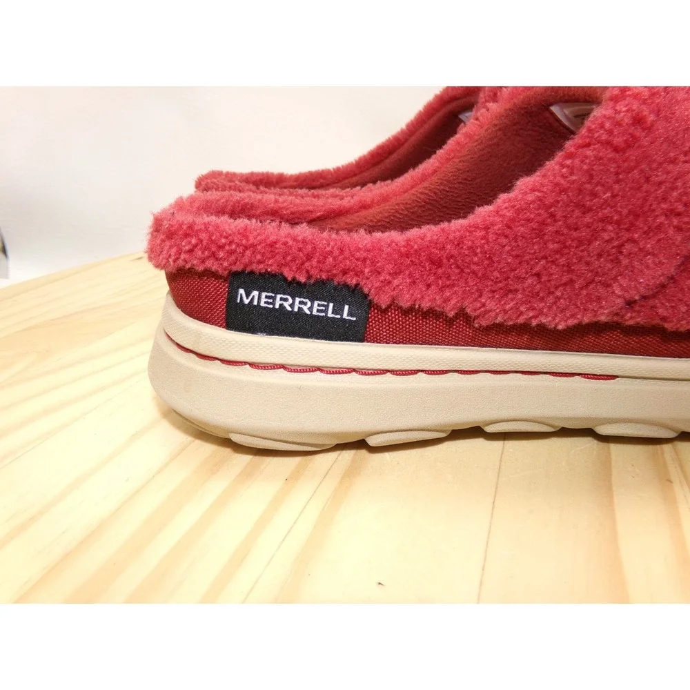 Merrell Hut Moc 2 Slide Slippers J5006705 Mens Red Oxide Size 7 Slip On Cozy